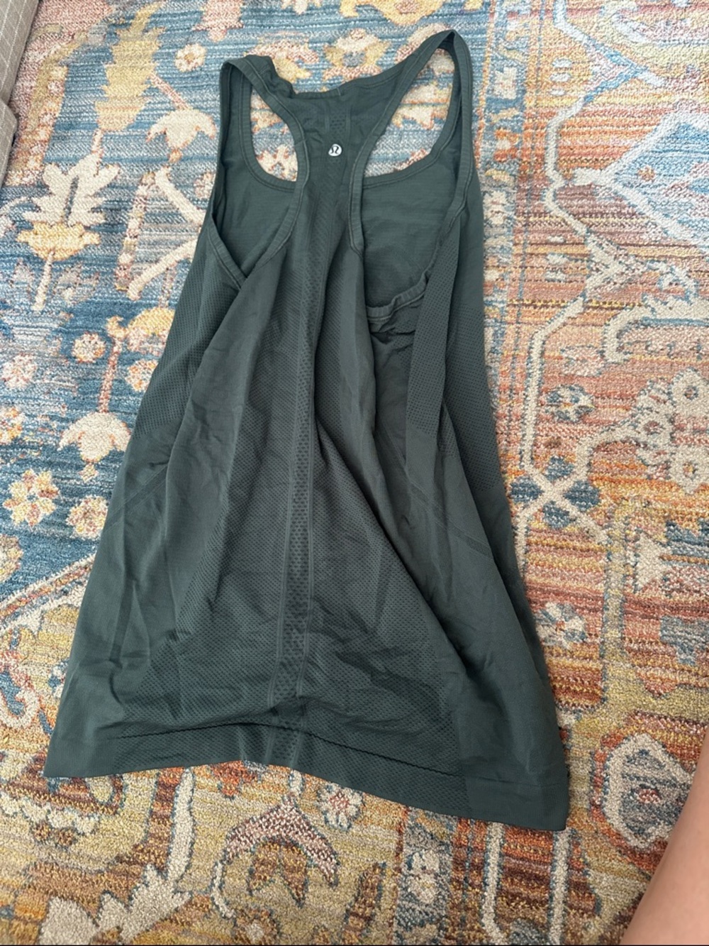 lululemon athletica Black Racerback Mesh Tank